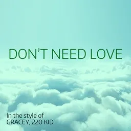 Omslagsbild för Don’t Need Love - 220 KID,GRACEY karaokeversion