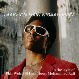 Omslagsbild för Laakhon Hain Nigaah Mein - Mohammed Rafi,Phir Wohi Dil Laya Hoon karaokeversion