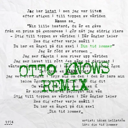 Karaoke Din tid kommer (Otto Knows Remix) by Håkan Hellström, Otto Knows — sing along with lyrics on Singa
