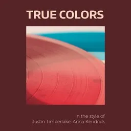 Karaokekappaleen True Colors - Anna Kendrick,Justin Timberlake kansikuva