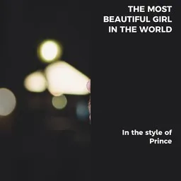 Omslagsbild för The Most Beautiful Girl In The World - Prince,The New Power Generation karaokeversion
