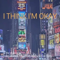 Karaokekappaleen I Think I'm OKAY - Machine Gun Kelly,Travis Barker,Yungblud kansikuva