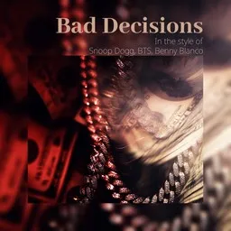 Cover art for Bad Decisions - Benny Blanco,BTS,Snoop Dogg karaoke version