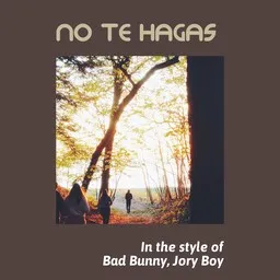 Cover art for No Te Hagas - Bad Bunny,Jory Boy karaoke version
